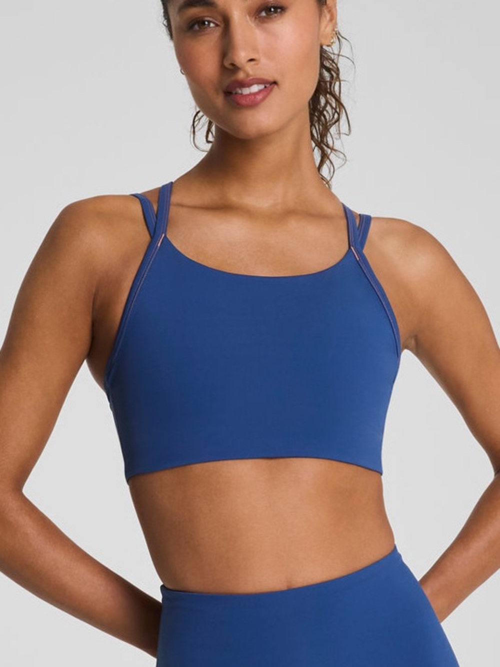 SPANX BoostUp Keep Chill Sports Bra StayCool Tech Color Faded Indigo Size Medium